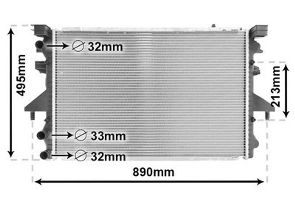 VAN WEZEL 58002230 Kühler Wasserkühler Motorkühler für VW Transporter V Bus (7HB, 7HJ, 7EB, 7EJ, 7EF, 7EG, 7HF, 7EC) Multivan V California T5 Bus
