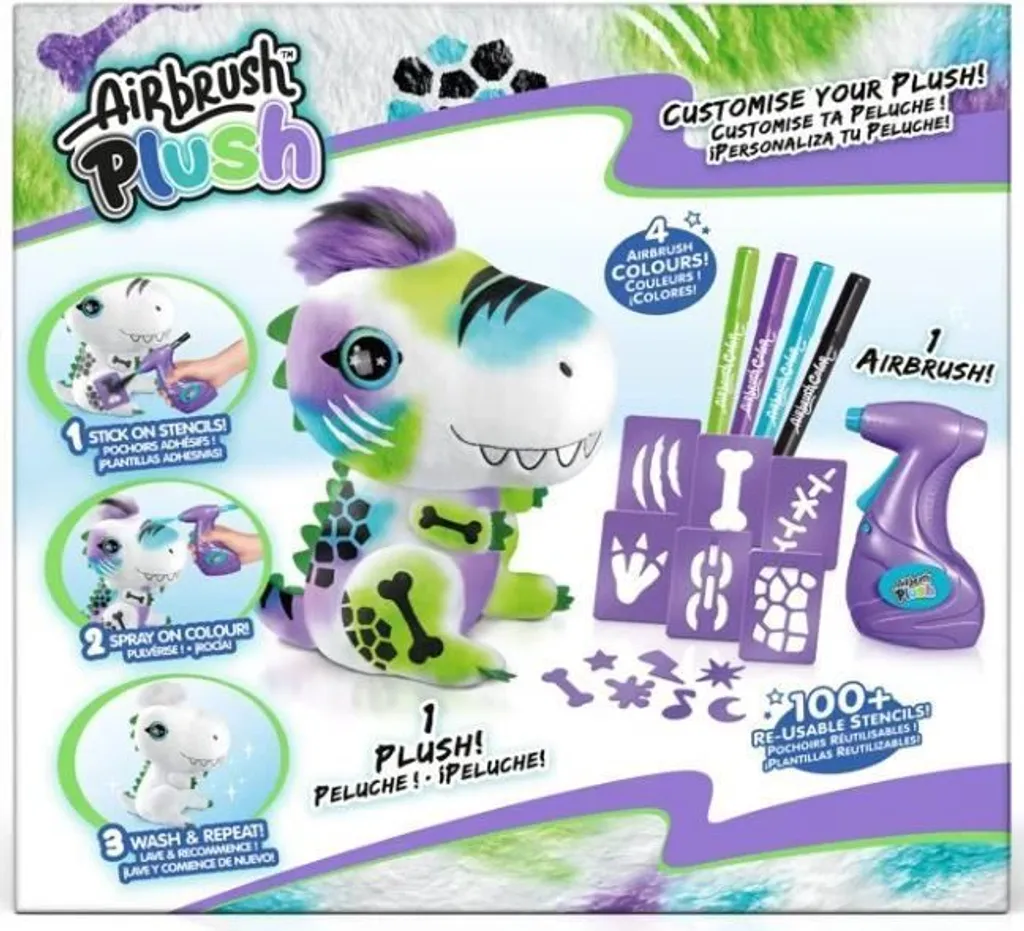 Canal Toys OFG243 Peluche Dinosaure à Personnaliser avec Airbrush Art