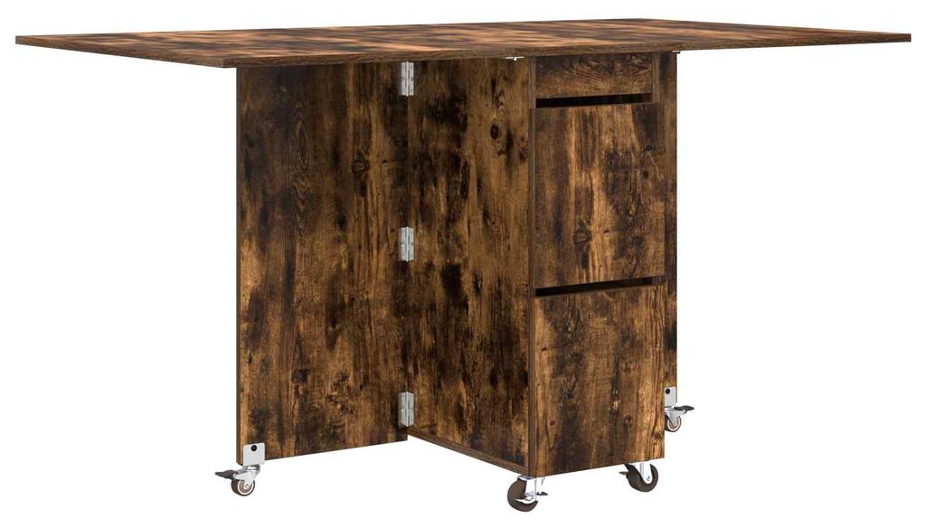 vidaXL Esstisch 2 pcs 140 x 80 x 77 cm Holzwerkstoff Geräucherte Eiche