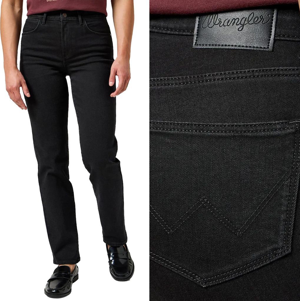 Wrangler STRAIGHT Drainpipe schwarz gerade Damen Denim Hose W30 L30