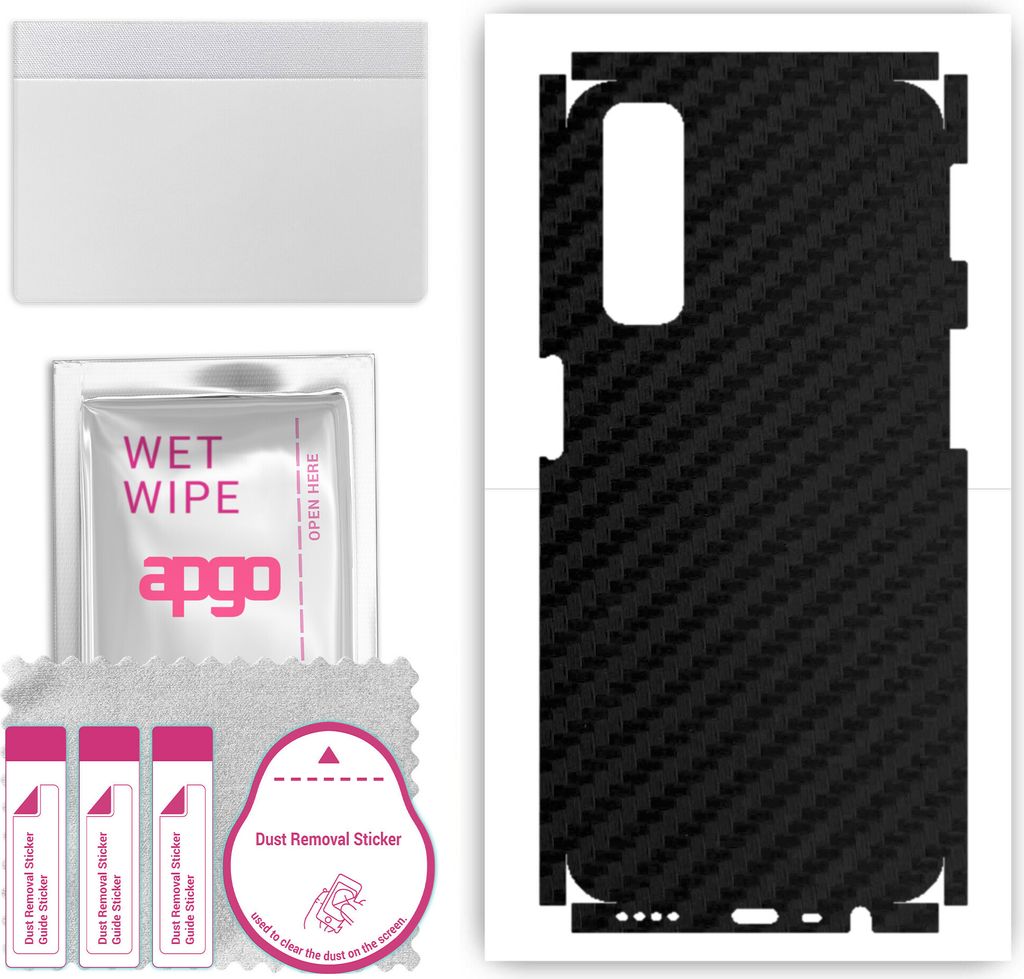 apgo Rückseite + Seiten Schutzfolie, Skin, kompatibel mit Realme 7, Hinten Displayschutzfolie aus Vinylfolie, kratzfest, einfache Montage - Schwar...