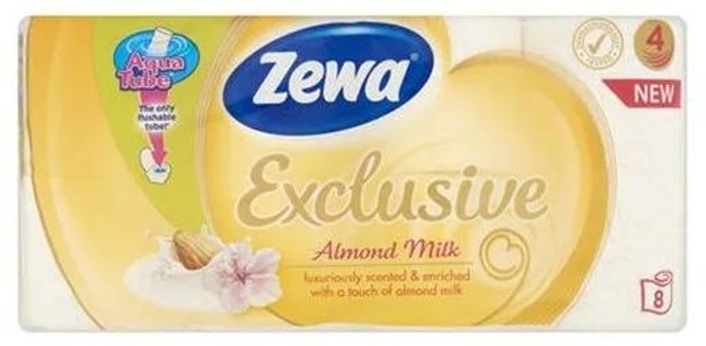Toiletpapier, 4-laags, klein rolletje, 8 rollen, ZEWA Productafbeelding 