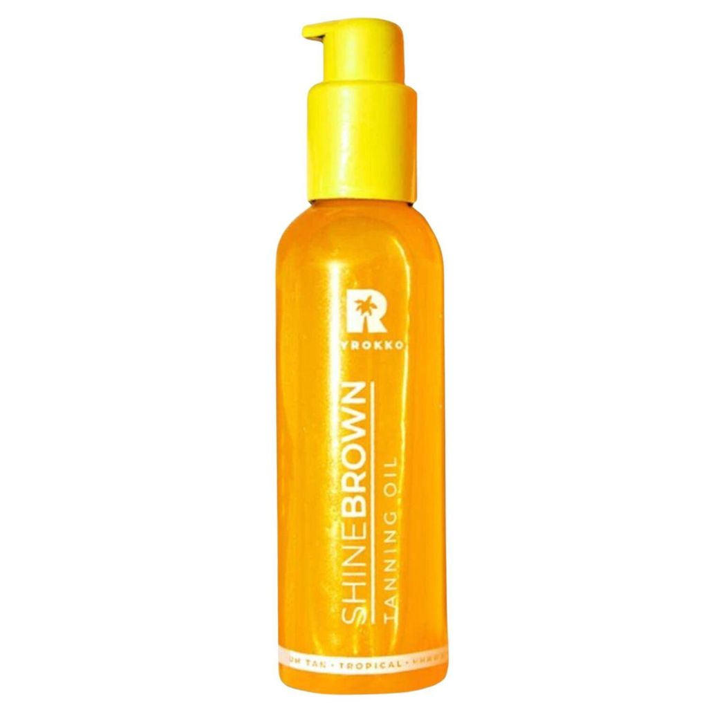 Byrokko Sonnenöl Shine Brown Tropical Oil, Bräunungsöl mit Vitamin E, leichte Textur, ohne SPF, 145 ml