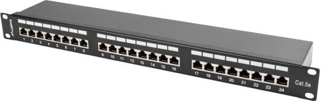 Patch panel Lanberg PPS5-1024-B 24 portů 1U cat.5e stíněný Obrázek produktu 