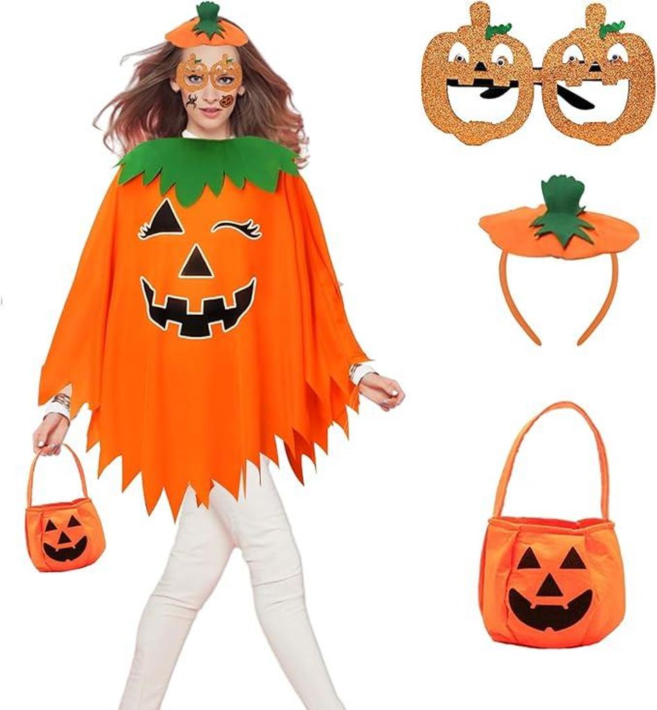 Halloween-pompoen kostuum voor dames: outfit, accessoires, Productafbeelding 