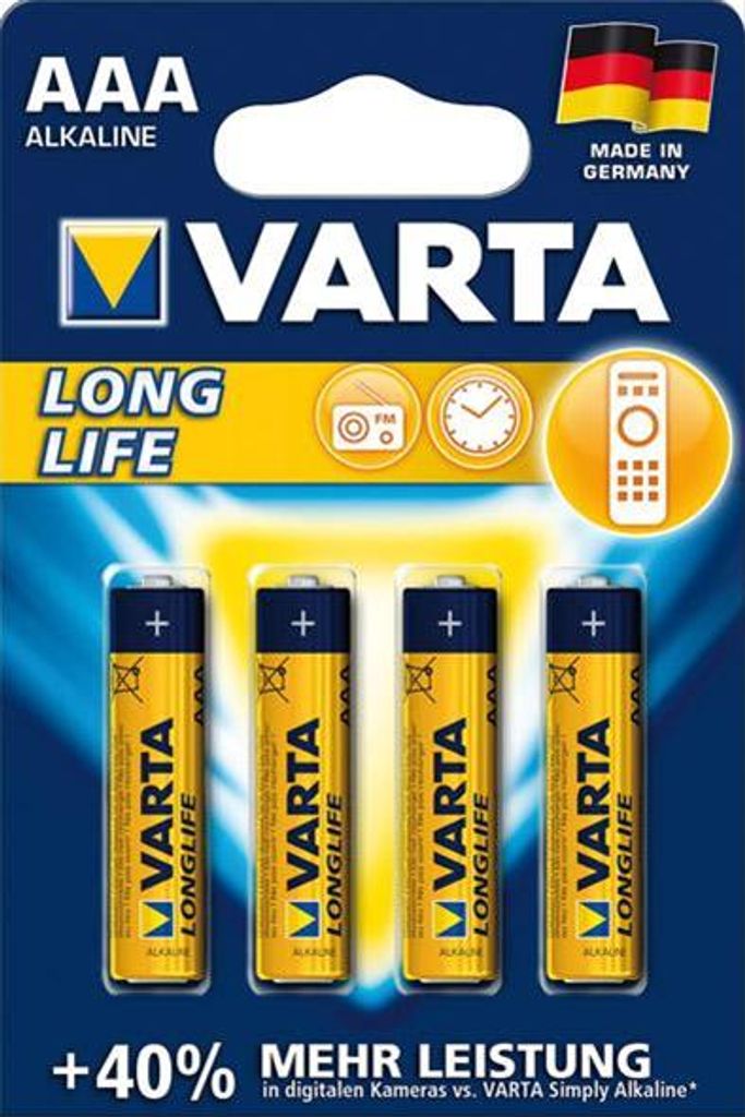 AAA Blister LR03 Batterien Varta Longlife 4103-6 Stück 