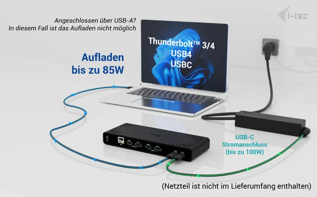 Station d'accueil Double Écran 4K Universelle USB-C avec Charge 85W - 6