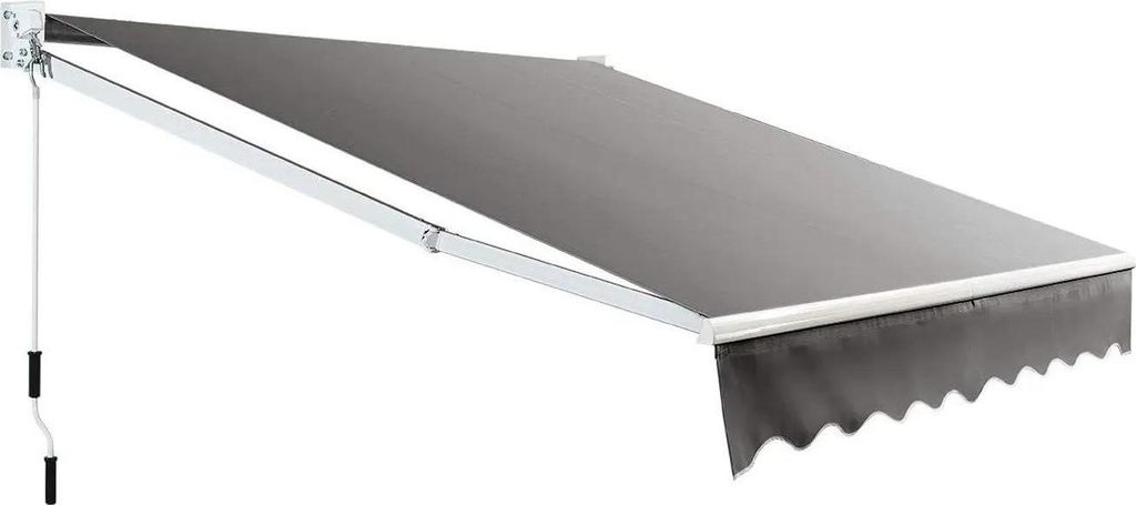Markise - Gelenkarmmarkise für Terrasse/Balkon - Aluminiumrahmen - Handkurbel - Sonnenschutz - Wasserdichtes Polyester - Dunkelgrau