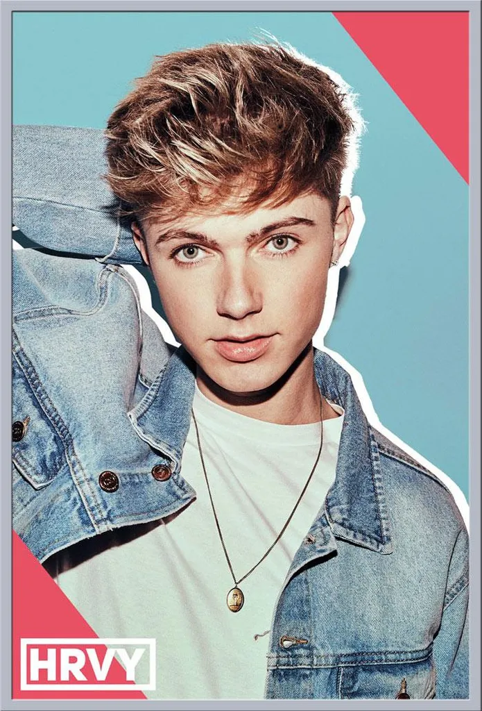 Affiche HRVY Pin-up avec Cadre Shinsuke Maxi Argenté en Verre Acrylique