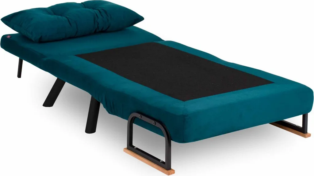 Fauteuil Convertible 1 Place Vert Pétrole Sando pour Petits Espaces