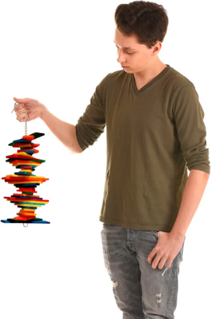 Spirale in Corda Arcobaleno Faraone M | Arricchimento per Grandi Pappagalli