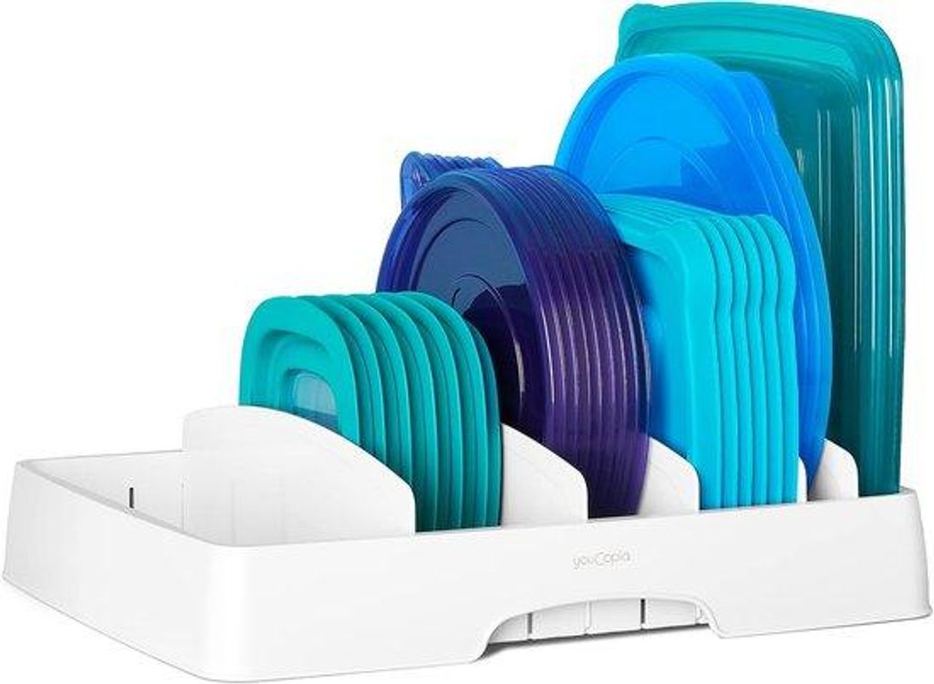 Adaptable Food Container Lids Organizer - Küchen Schrank Lagerung