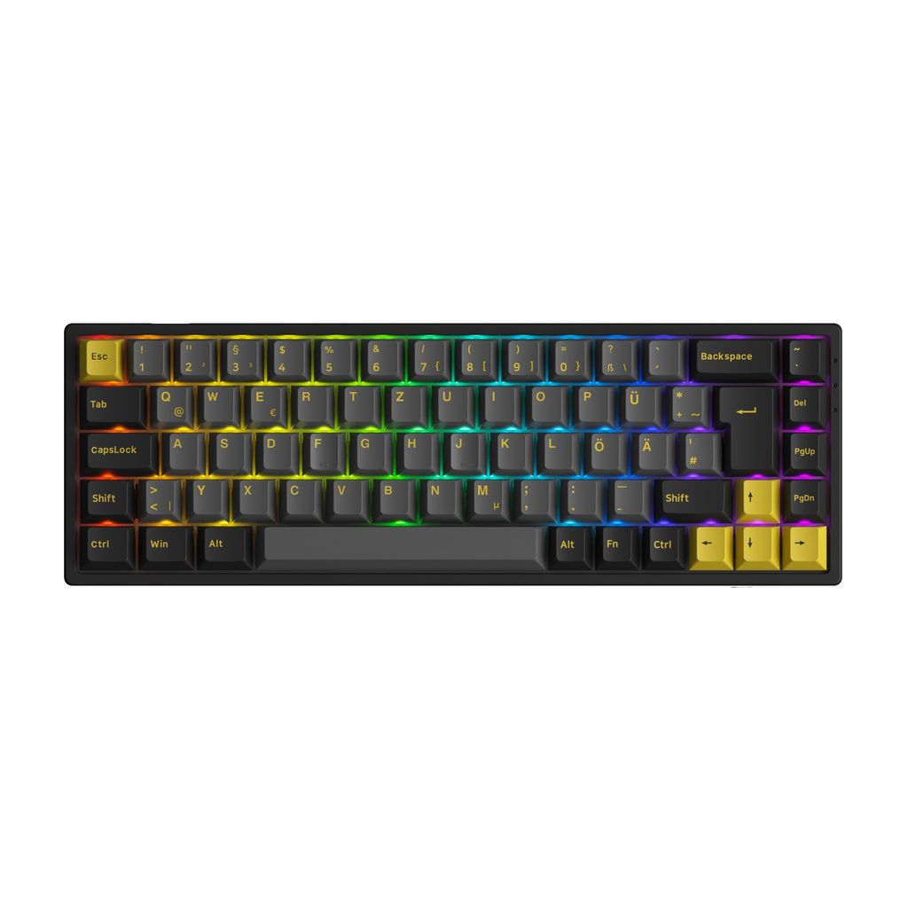 Akko 3068B Plus Schwarz & Gold RGB Mechanische Gaming Tastatur ISO-DE Mehrere Modi