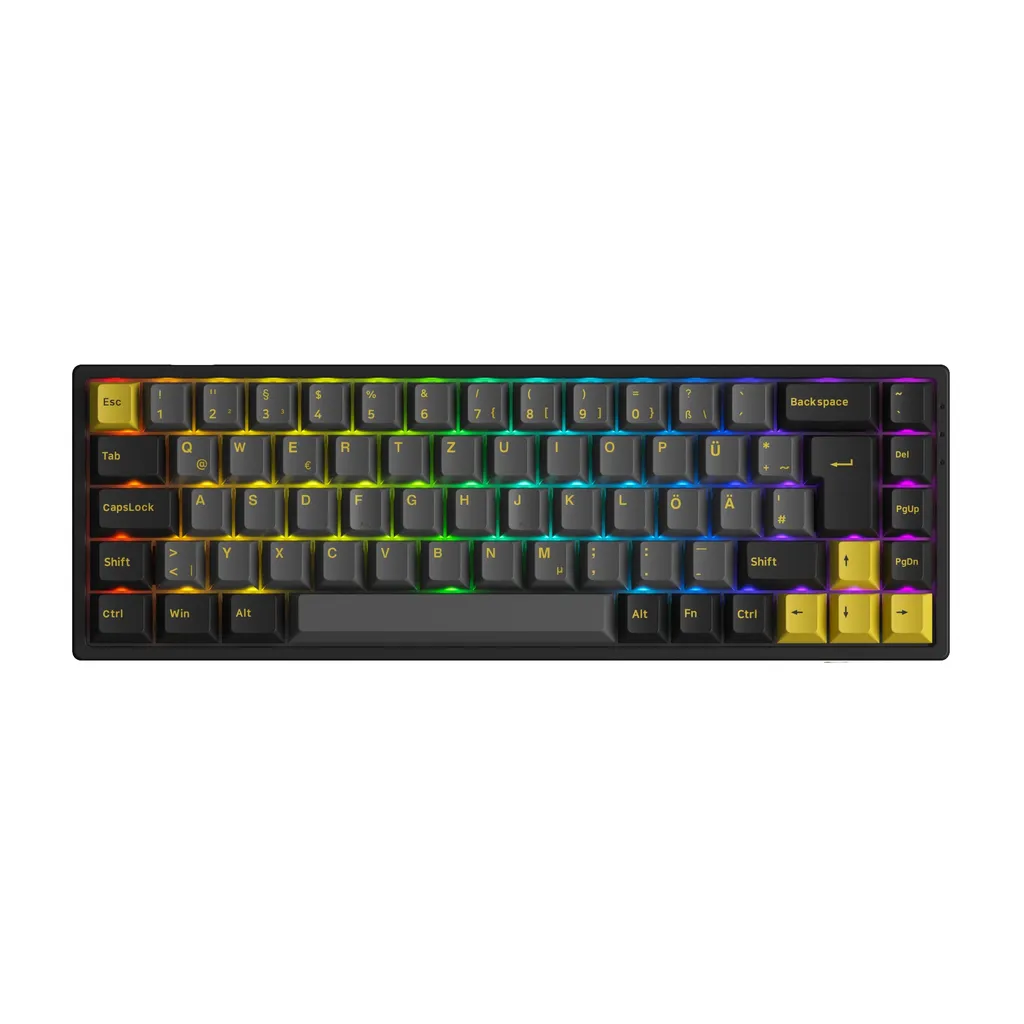 Clavier Gamer Sans Fil ISO-FR Akko 3068B Plus Noir Or Finis les Câbles