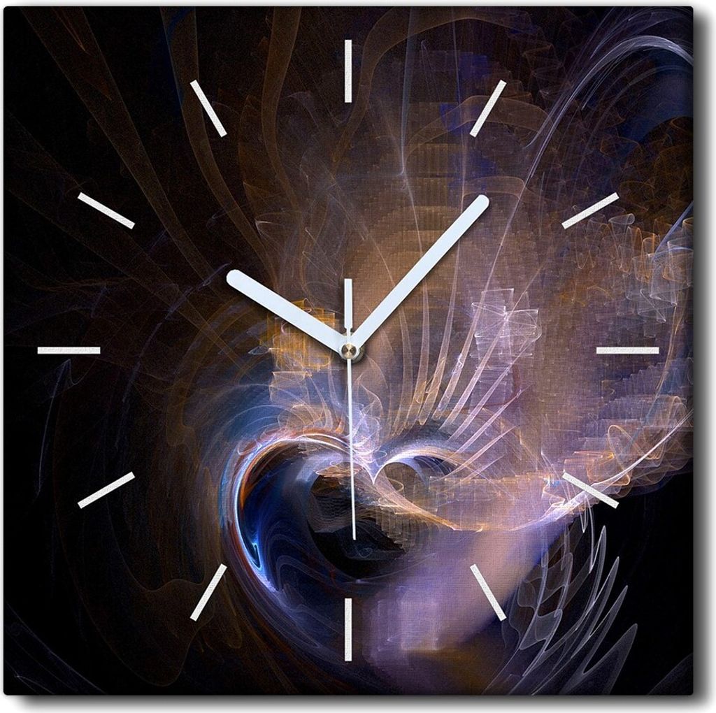 Coloray Uhr auf Leinwand 30x30 cm Wand Uhr Dekoration Wohnzimmer Segeltuch weiße Zeiger -Kunst-Kunst-Abstraktion.