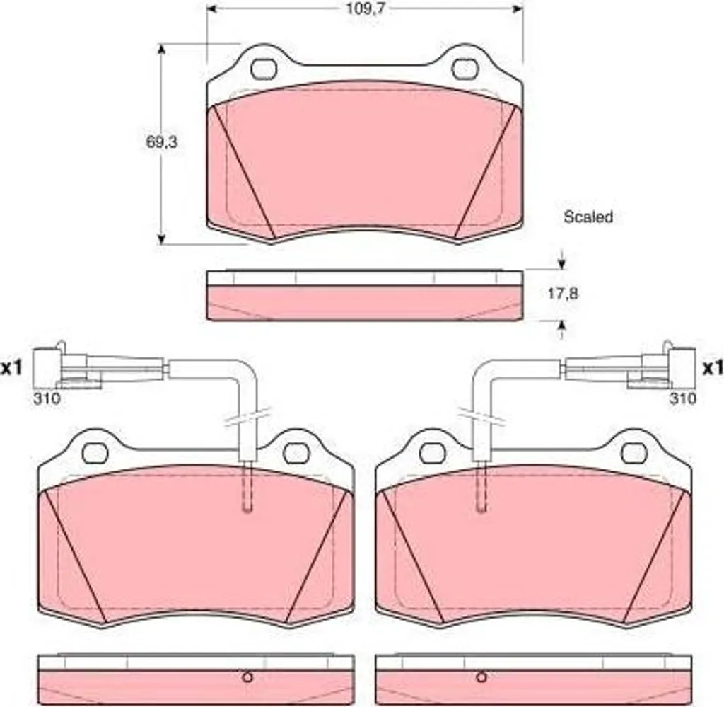 Plaquettes de frein TRW GDB1392 pour Alfa Romeo GTV et Spider OE 9950812