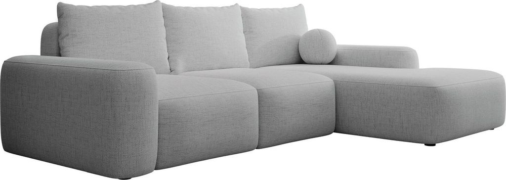 Selsey Carnos - Ecksofa mit Schlaffunktion, Balancekissen, Chenillebezug, Grau, rechtsseitig