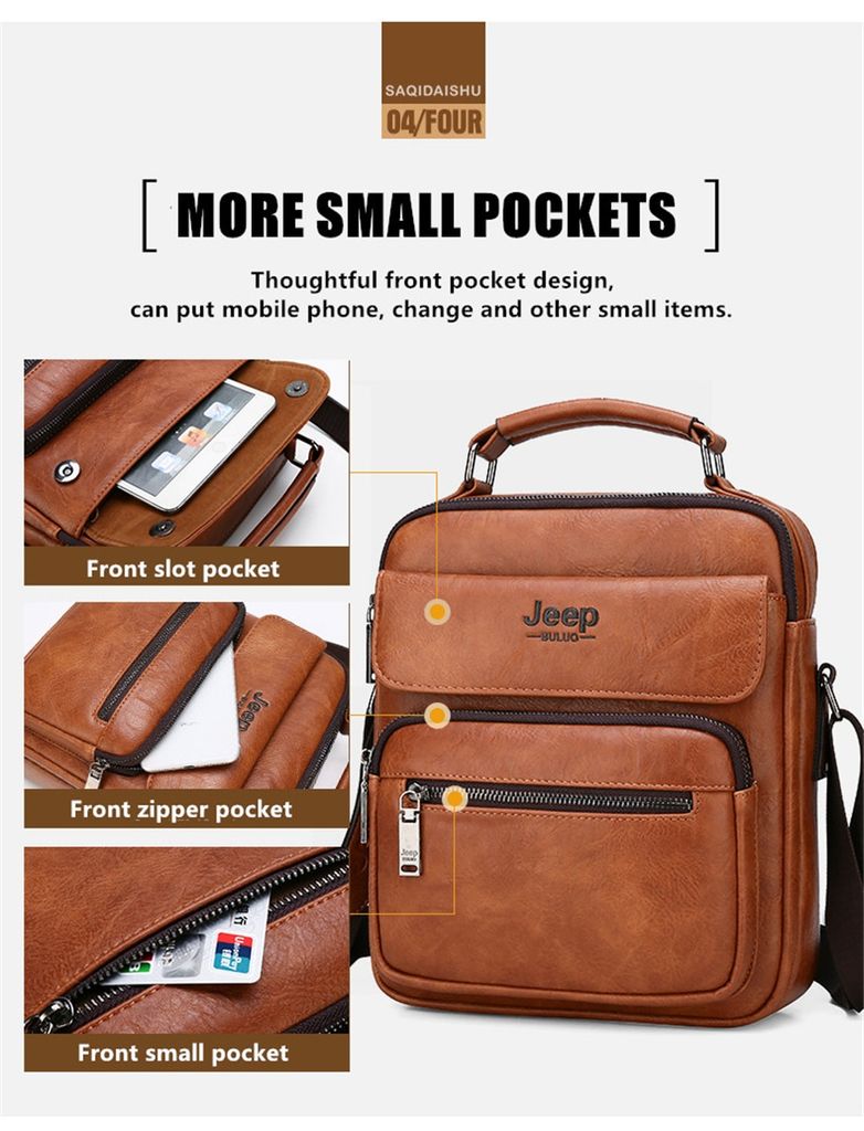 JEEP BULUO Big Size Umhängetasche Herrenhandtaschen Produktbild 6