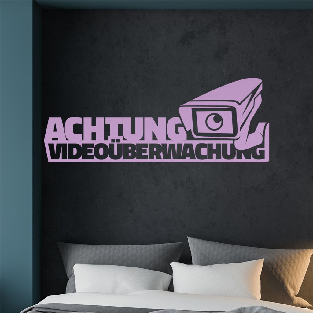 KIWISTAR Achtung Videoüberwachung! - Kamera NSA Wandtattoo in 6 Größen - Wandaufkleber Wall Sticker - Dekoration, Küche, Wohnzimmer, Schlafzimm...