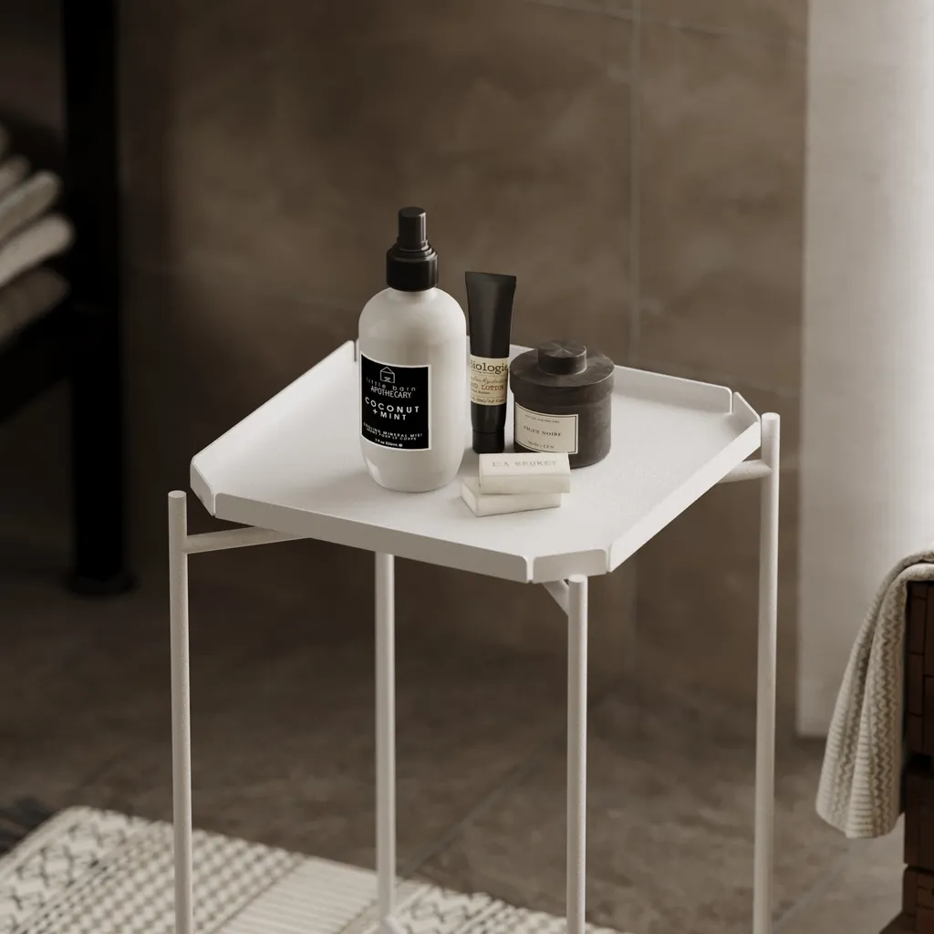 Table Basse Métal Blanc Shb-008-B : Solution Durable pour Petit Salon