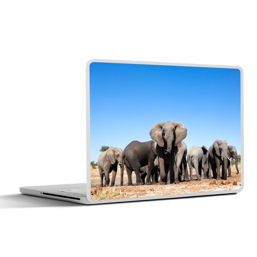 MuchoWow Laptop Aufkleber Sticker Cover Elefanten - Tiere - Wasser 30x22 cm - Laptop-Sticker