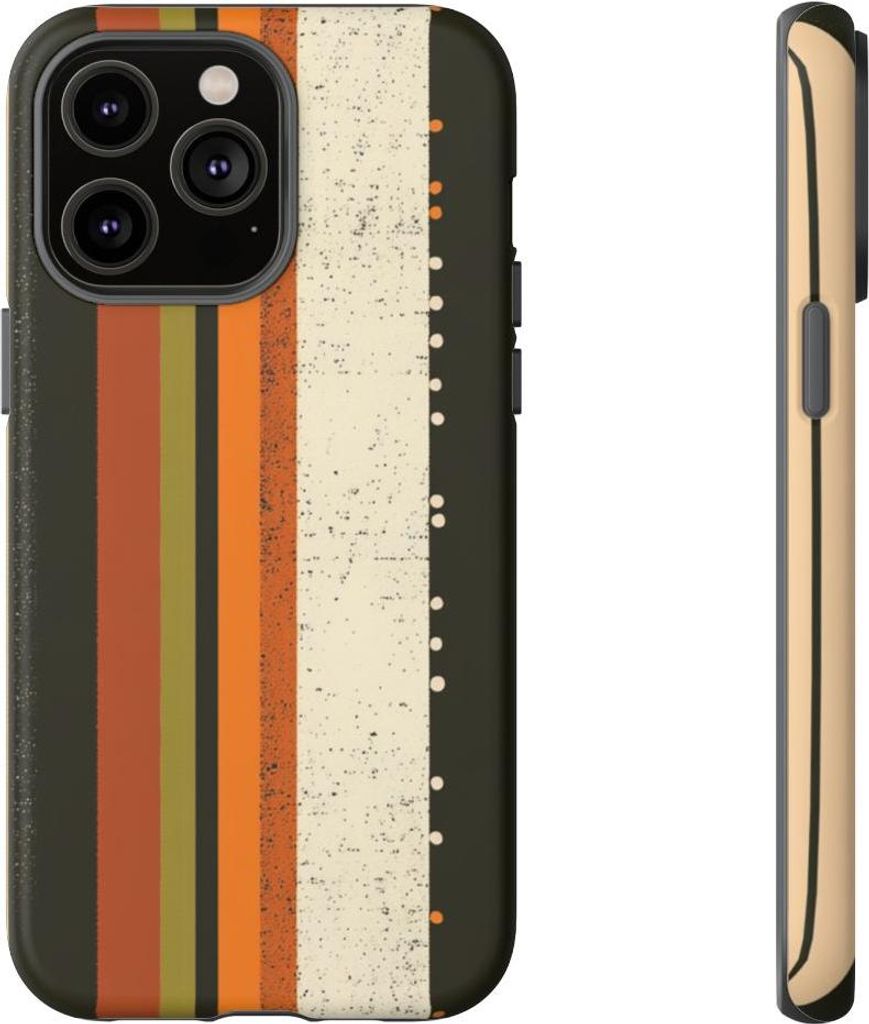 Retro-Streifen und Punkte – Hülle Kompatibel mit iPhone 14 Pro Max