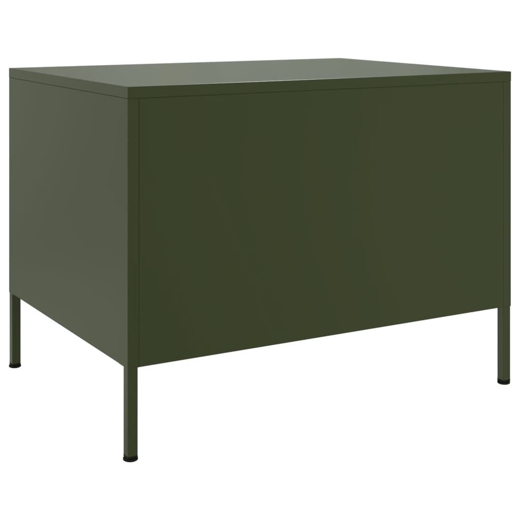 Maison Exclusive - Couchtisch Olivgrün 68x50x50,5 cm Stahl