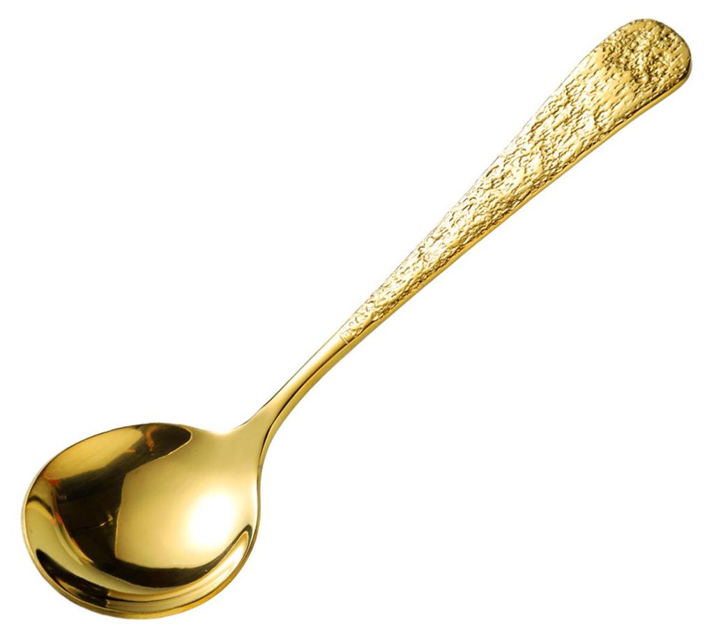 Edelstahllöffel mit rutschfestem Griff und Hammerschlagmuster – Suppenlöffel, Reislöffel, Nudellöffel, multifunktionales Küchenutensil