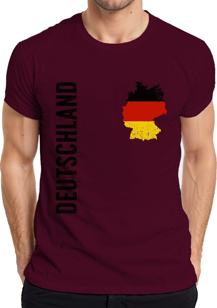 Deutschland Flagge Fußball Fan DE Trikot Weltmeisterschaft WM Herren T-Shirt, Burgundy, XL