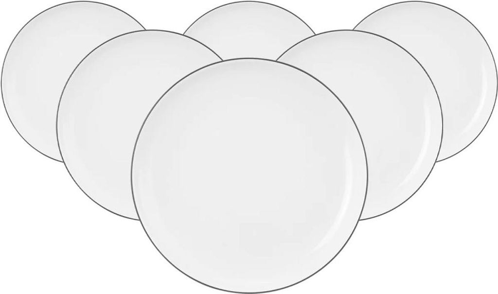 Seltmann Weiden Lido Black Line rund Brotteller 17 cm 6er Set