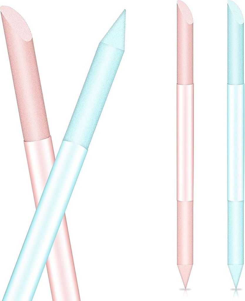 2 Stück Runde Nagelfeile Glas Nagelhautschieber Nagelhautentferner Werkzeug Doppelseitiger Nagelhauttrimmer Professionelles Maniküre Stick (Blau,...