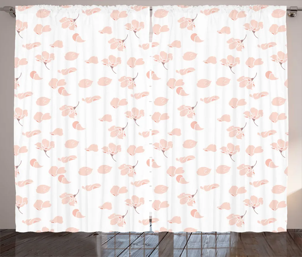 Rideau à Bande Universelle Blanc Motif Fleur Rustique Format 280x225cm