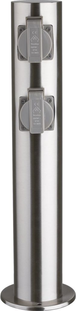 Heitronic-Edelstahl-Stromverteiler, 4 Steckdosen