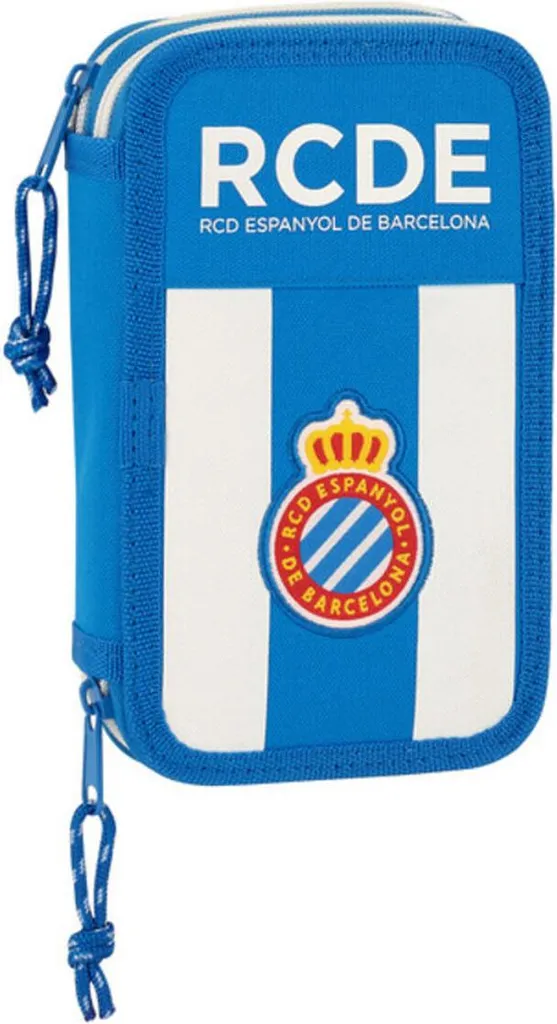 Trousse double RCD Espanyol idéale pour l'école et le dessin - 28 pcs