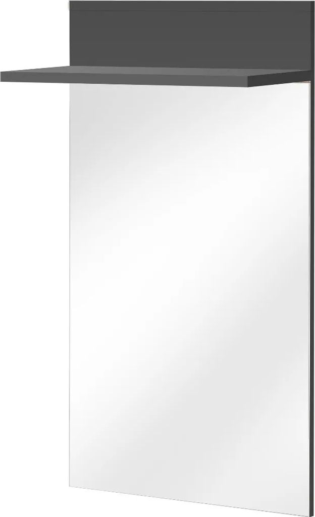 Wandspiegel DELAN Anthrazit mit Ablage, 60 cm breit, 104 cm hoch, 25 cm tief