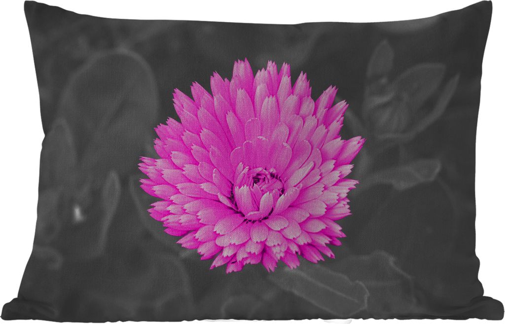 MuchoWow Outdoor Kissen - Blumen - Aquarell - Rosa - 50x30 cm - Wetterfest - Lounge Kissen - Sofa kissen - Wohnzimmer Dekoration