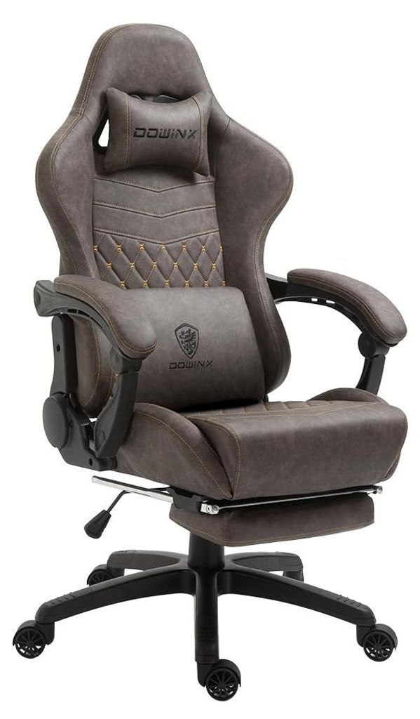 Fauteuil de gaming luxueux, en cuirPolyuréthanematelassé, Image du produit 