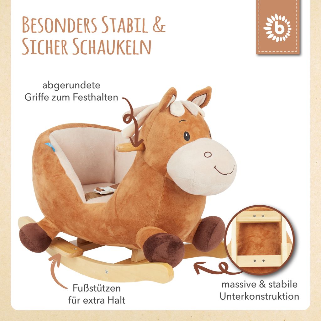 Bieco Plüsch Schaukeltier Pferd Calimero 60cm | Kinder Produktbild 4