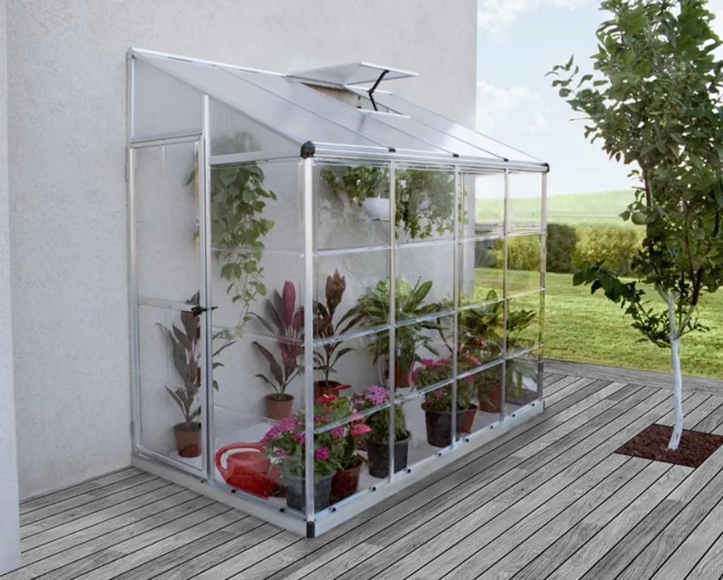 Serre de jardin adossée 2.9m² argent Palram 704052 Lean To en aluminium