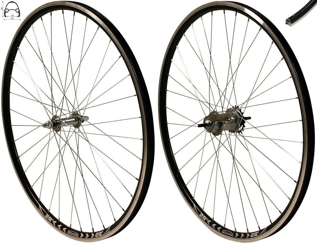 REDONDO 28 Zoll Laufrad Set Hinterrad Vorderrad Felge Schwarz Shimano Nexus 3