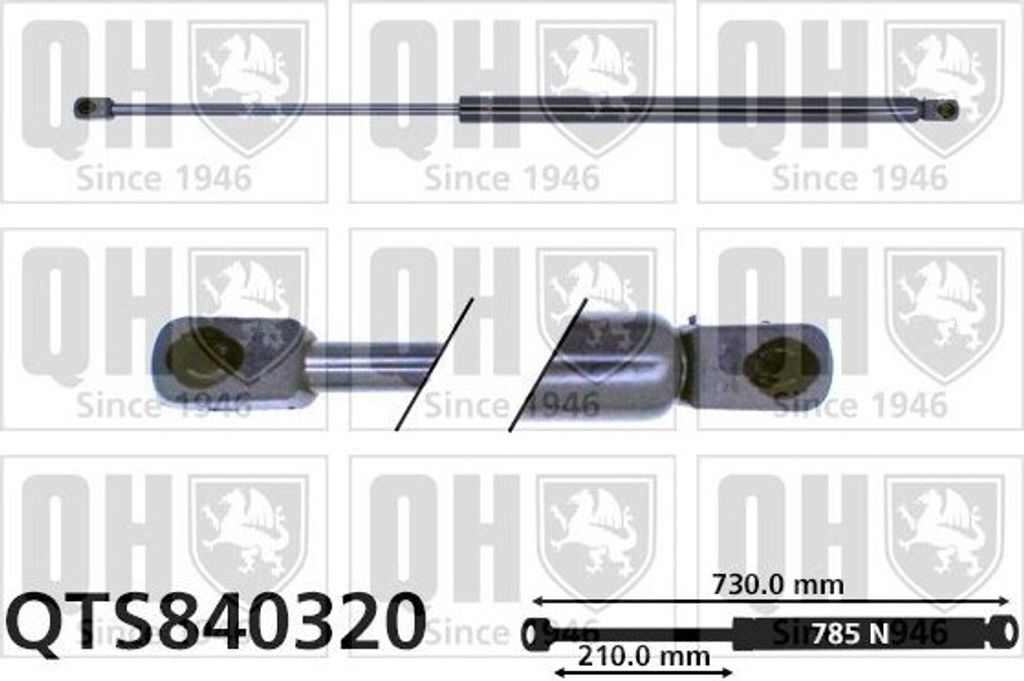 QUINTON HAZELL QTS840320 Gasfeder Heckklappendämpfer für RENAULT ESPACE IV (JK0/1) 730mm
