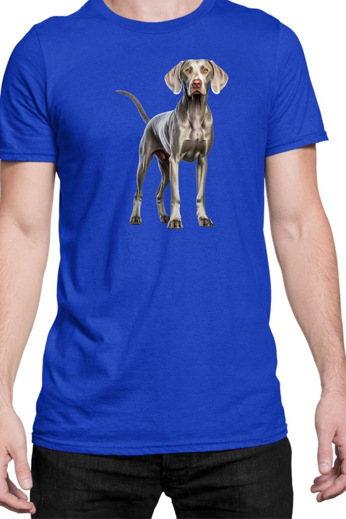 Herren T-Shirt Dogs Breeds Weimaraner Dog Breed 005, Man L / Blau