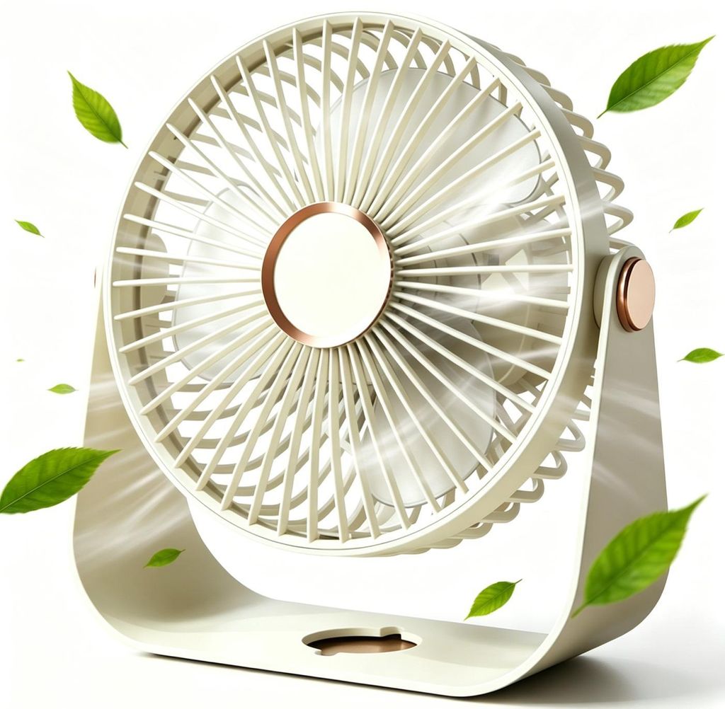 Tragbarer USB Tischventilator Ventilator mit Nachtlicht, Produktbild 