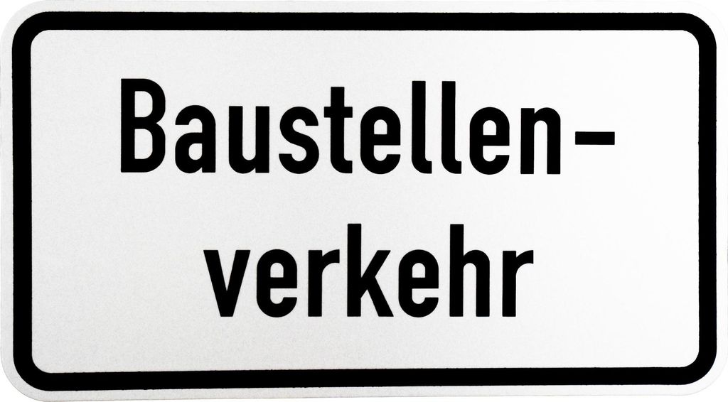 ORIGINAL Verkehrsschild Nr. 1007-38 Baustellenverkehr nach StVO und RAL-Gütebedingungen Verkehrszeichen Schild Straßenschild Zusatzschild Verkehr...