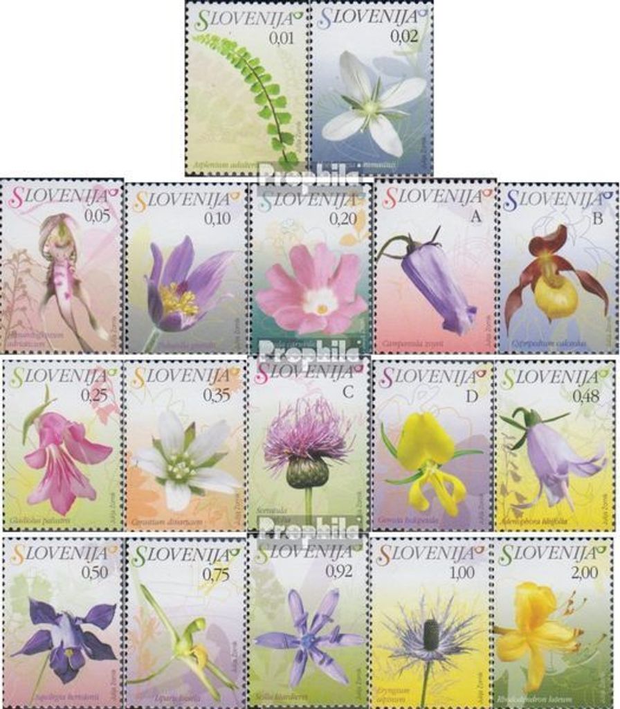 Briefmarken Slowenien 2007 Mi 609-625 (kompl.Ausg.) postfrisch Pflanzen