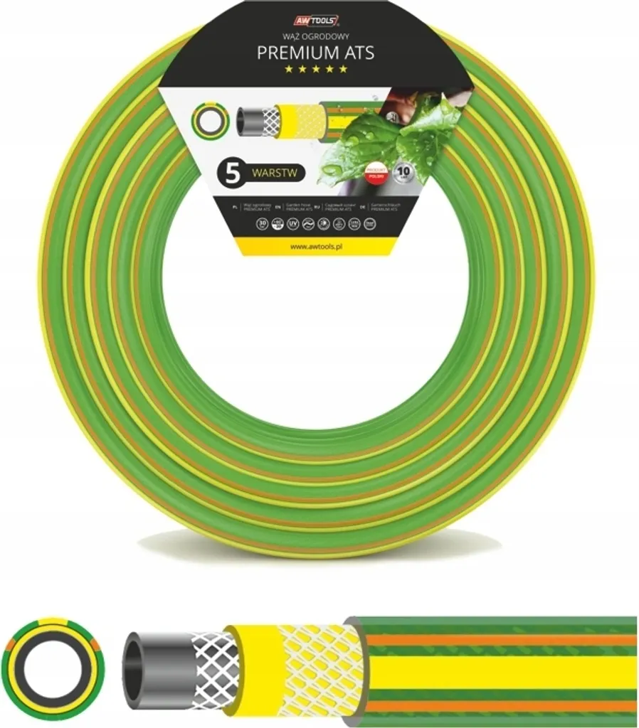 Tuyau d'arrosage multicouche 50m 1/2" Awtools pour entretien jardin