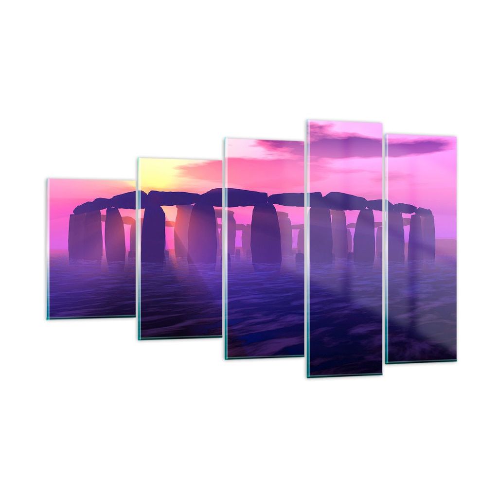 Bilder auf glas - Stonehenge Kreis Geheimnis Geschichte - 100x60cm - Glasbilder - Wandbilder - Kunstdruck - Wanddekoration aus Glas - Glas Bilder -...