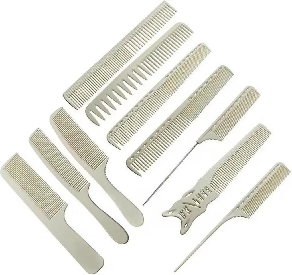 Set Pettini Professionali in Carbonio Antistatici - 10 Pezzi Alta Qualità