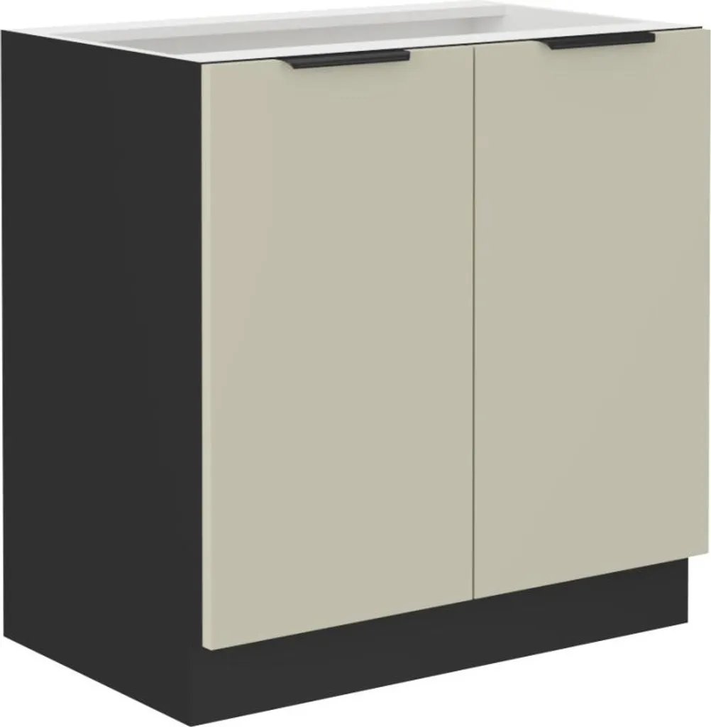 Mobiletto AGAFIJA 80 cm 2 Ante Cashmere Nero: Soluzione Salvaspazio