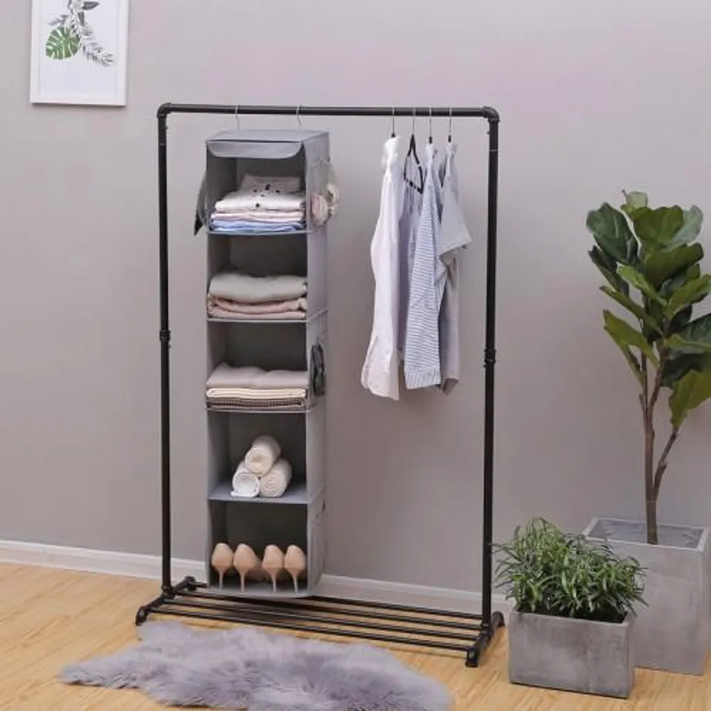 Rangement suspendu 5 compartiments robustes et pliables pour armoire - 3